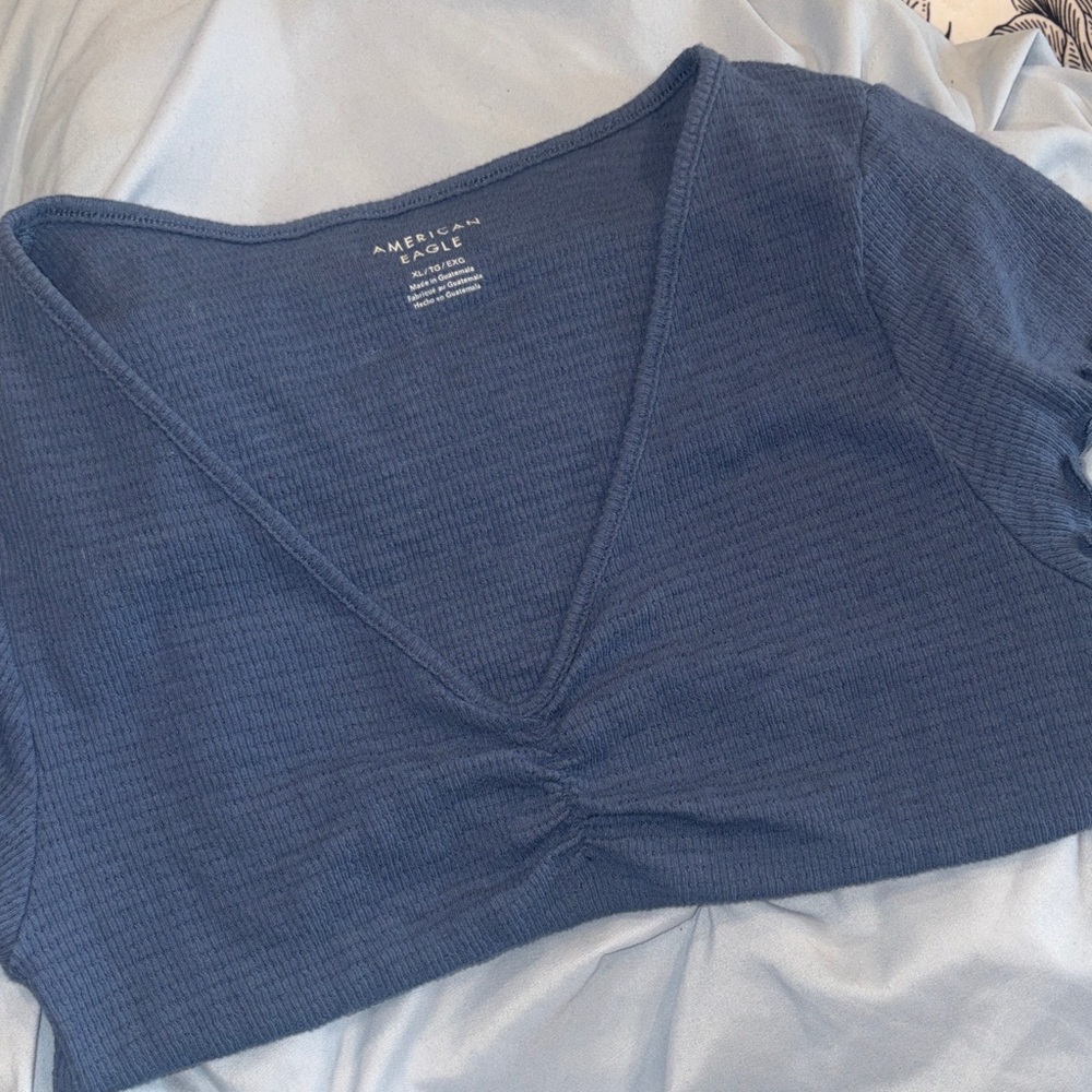 American Eagle Outfitters Blue Crop Top